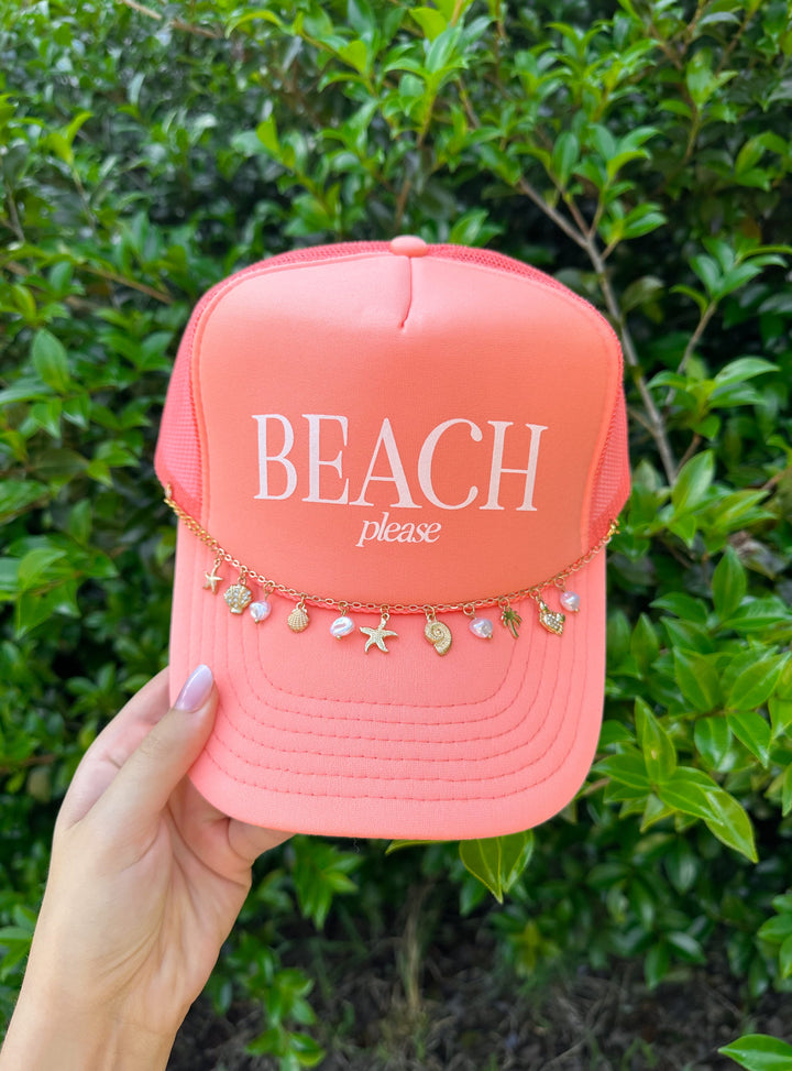 Beach Please Coral Trucker