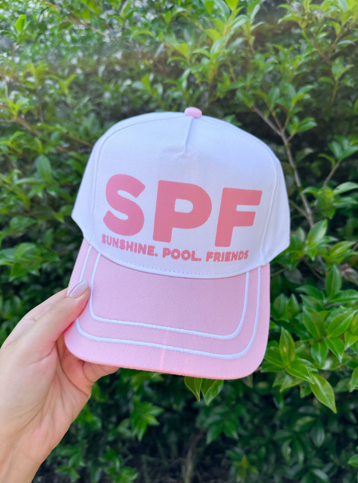 SPF White/Light Pink Trucker Hat