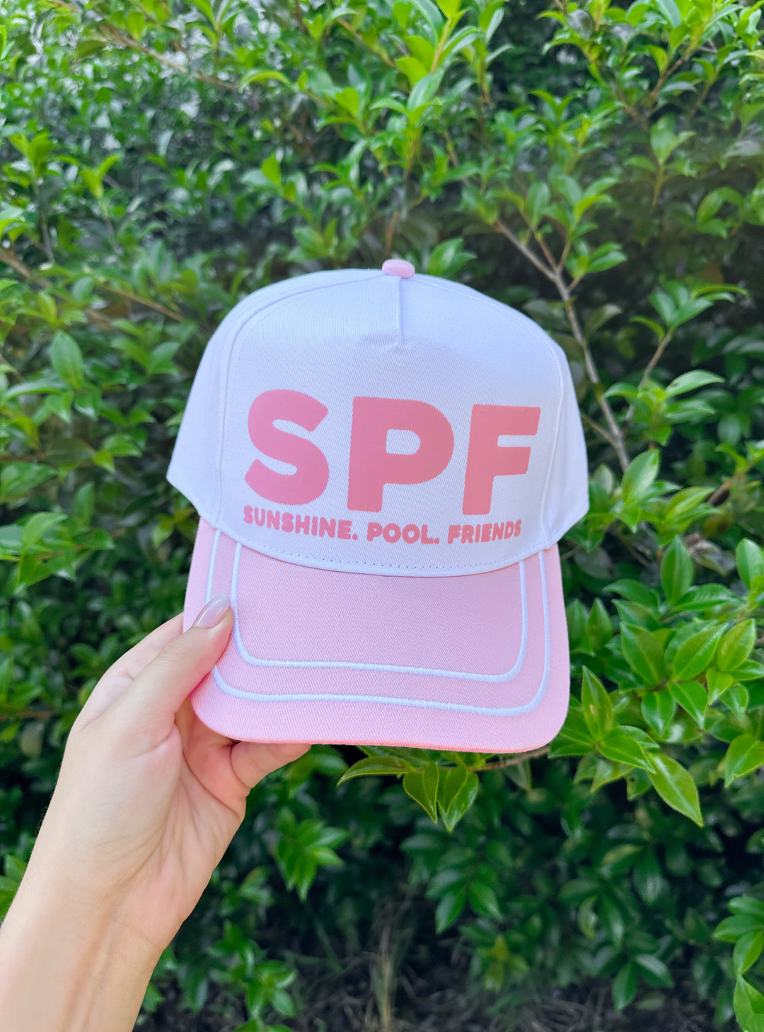 SPF White/Light Pink Trucker Hat