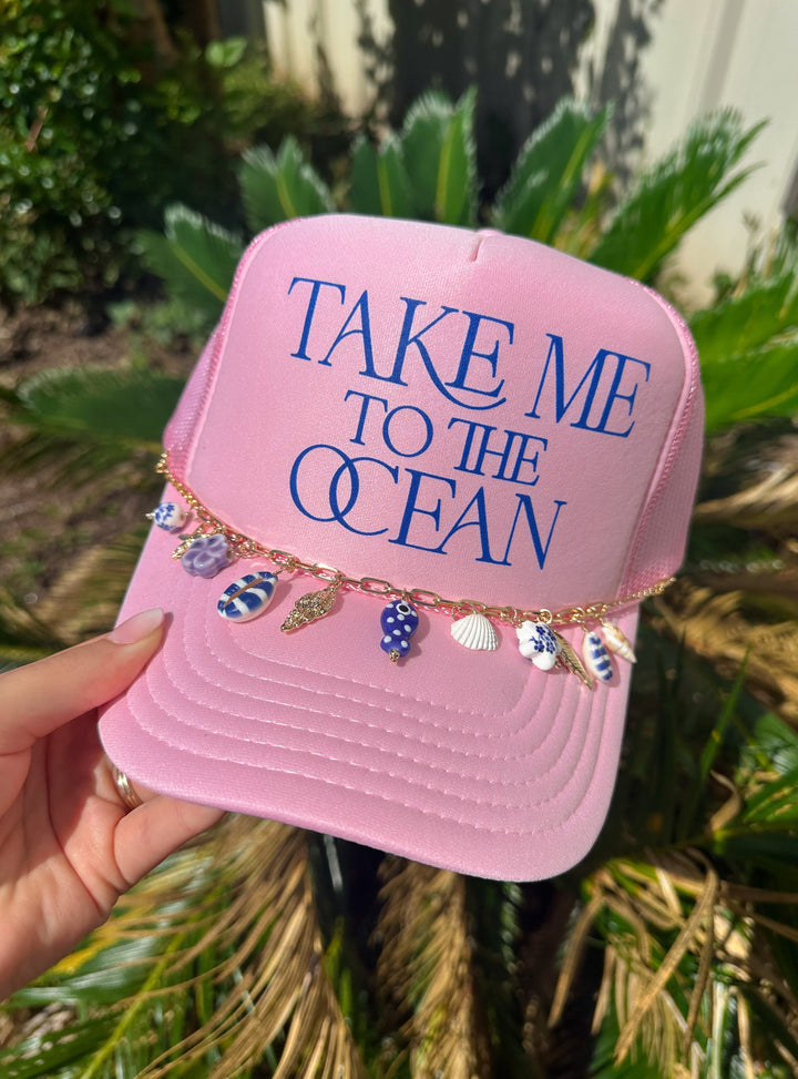Take Me To The Ocean With Charm Chain LIGHT PINK Trucker