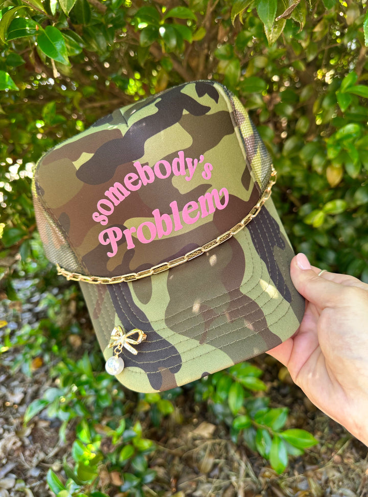 Somebody's Problem Full Camo Trucker