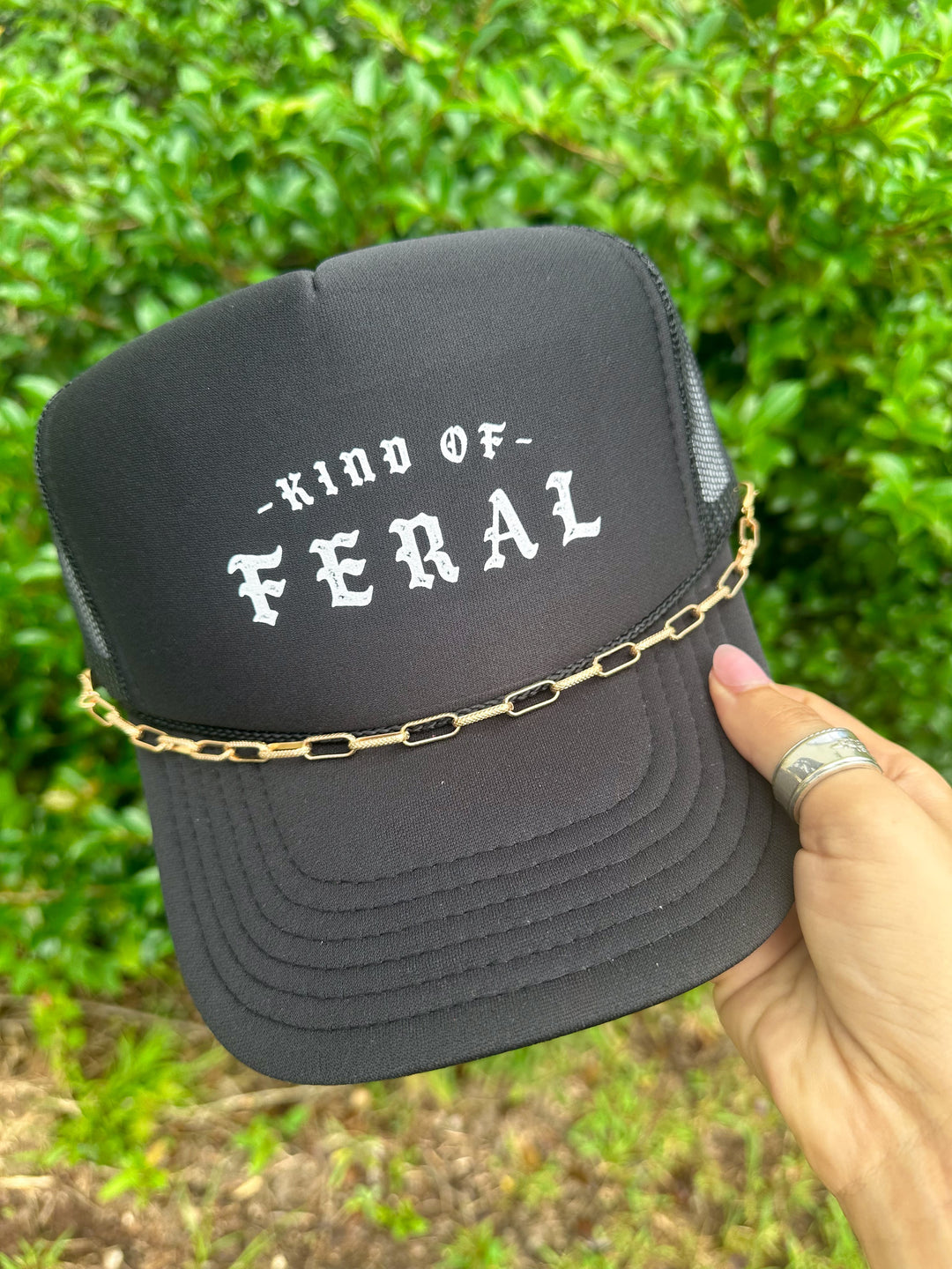 Kind Of Feral Black Trucker Hat