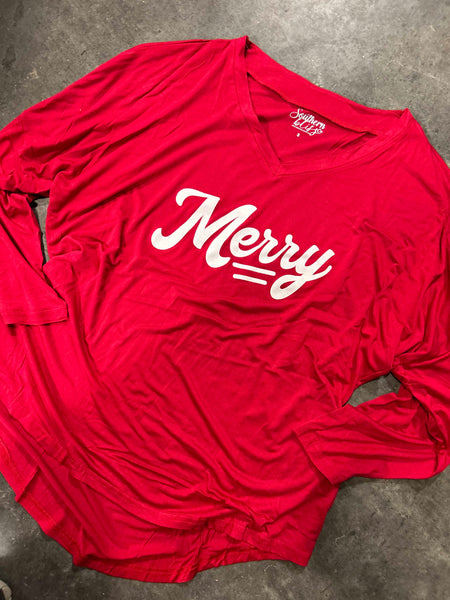 Merry Red V-Neck Longsleeve SPECIAL