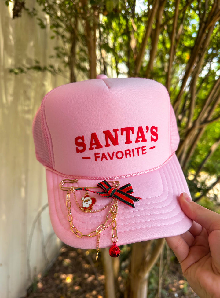 Santa's Favorite Light Pink Trucker