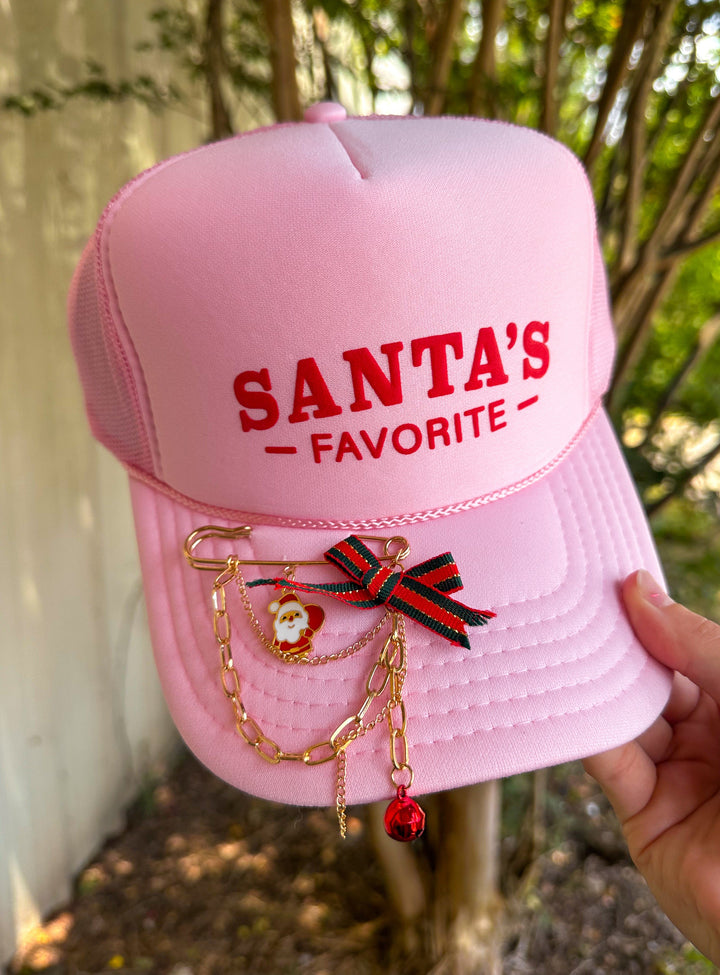Santa's Favorite Light Pink Trucker