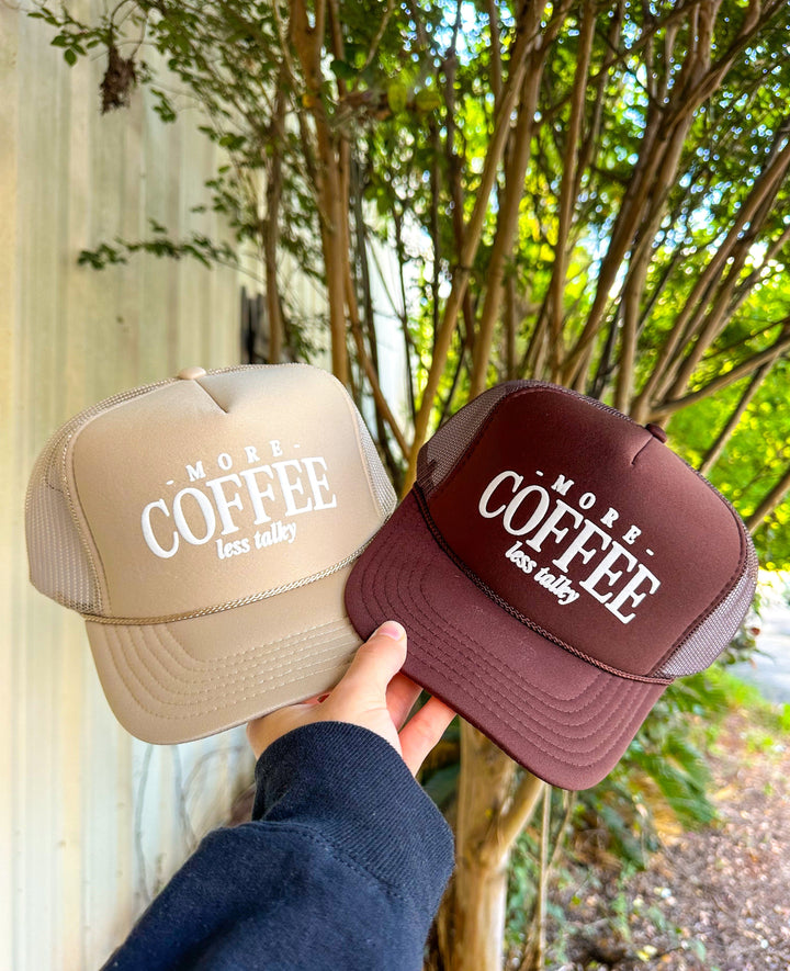 More Coffee Khaki Foam Trucker Hat