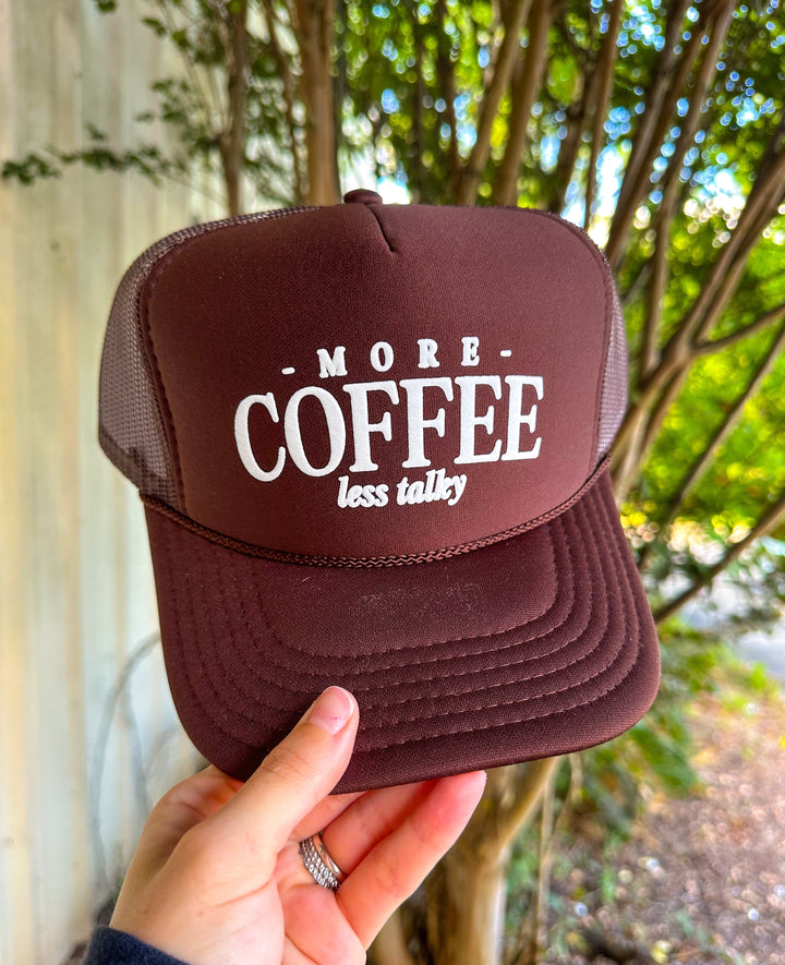 More Coffee Dark Brown Foam Trucker Hat