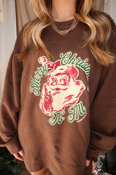 Vintage Santa Brown Solid Sweatshirt