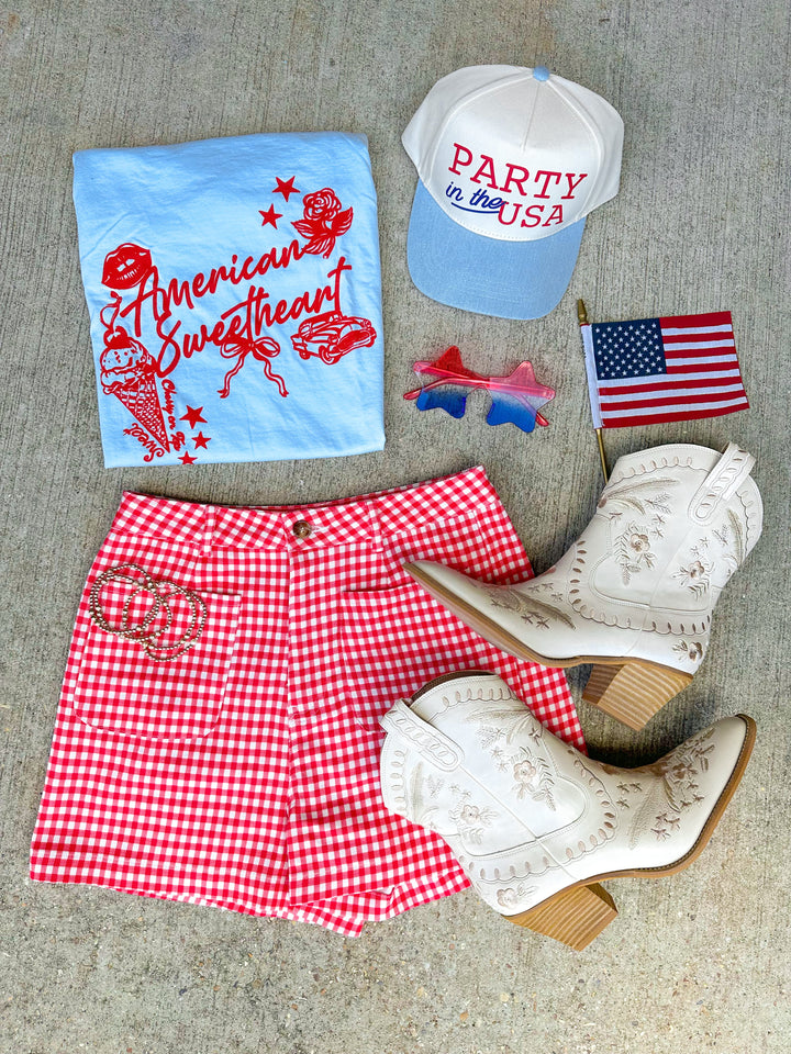 American Sweetheart Lt Blue Heavy Tee