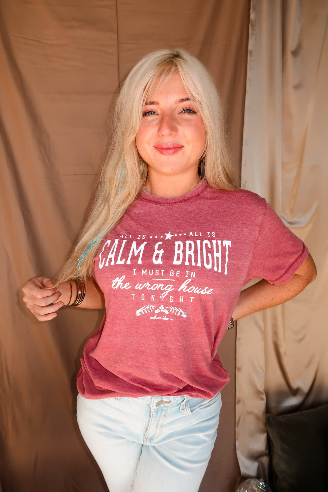 Calm and Bright Tonight Solid Tee