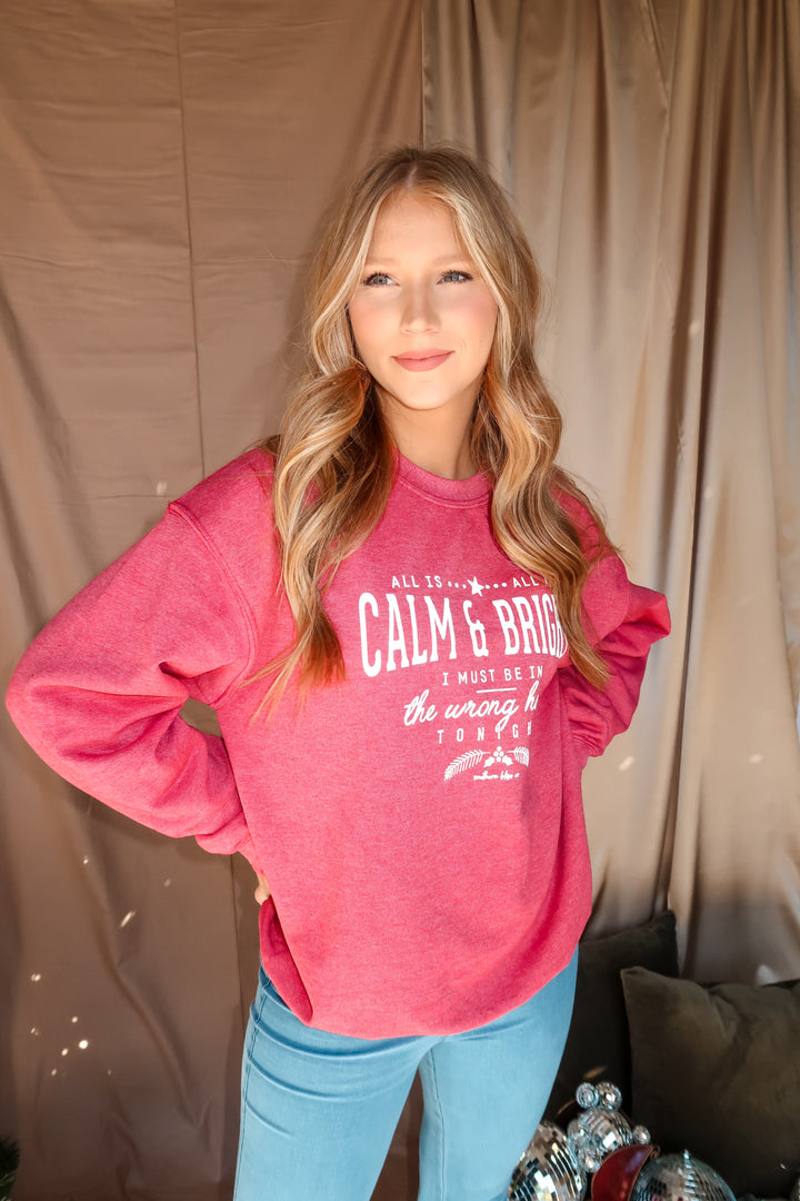 Calm and Bright Tonight Solid Sweatshirt