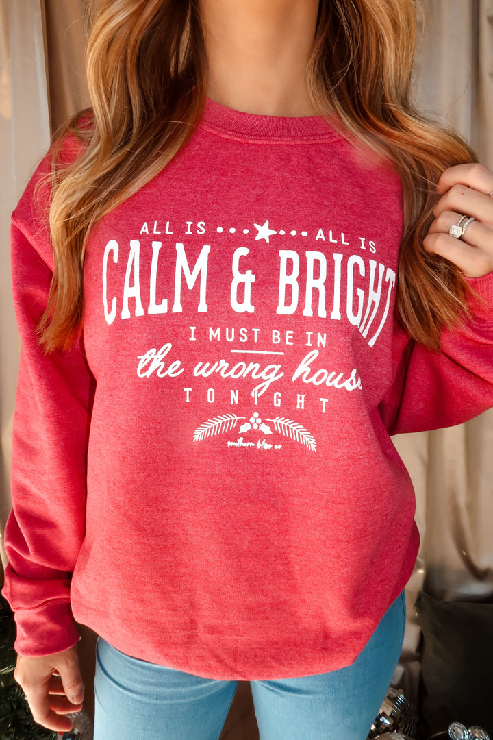 Calm and Bright Tonight Solid Sweatshirt