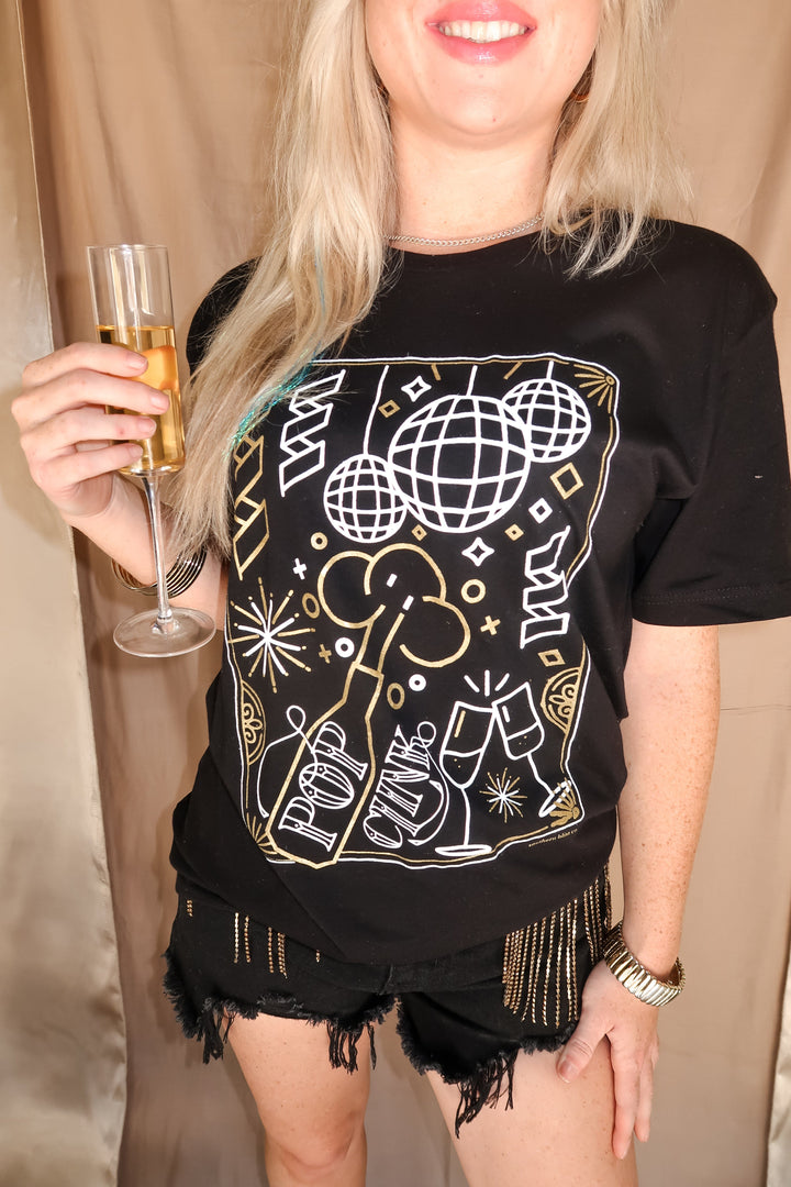 Pop Clink Black Tee