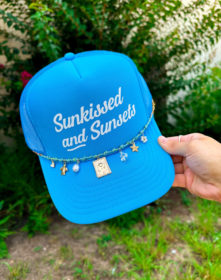 Sunkissed and Sunsets Columbia Blue Trucker