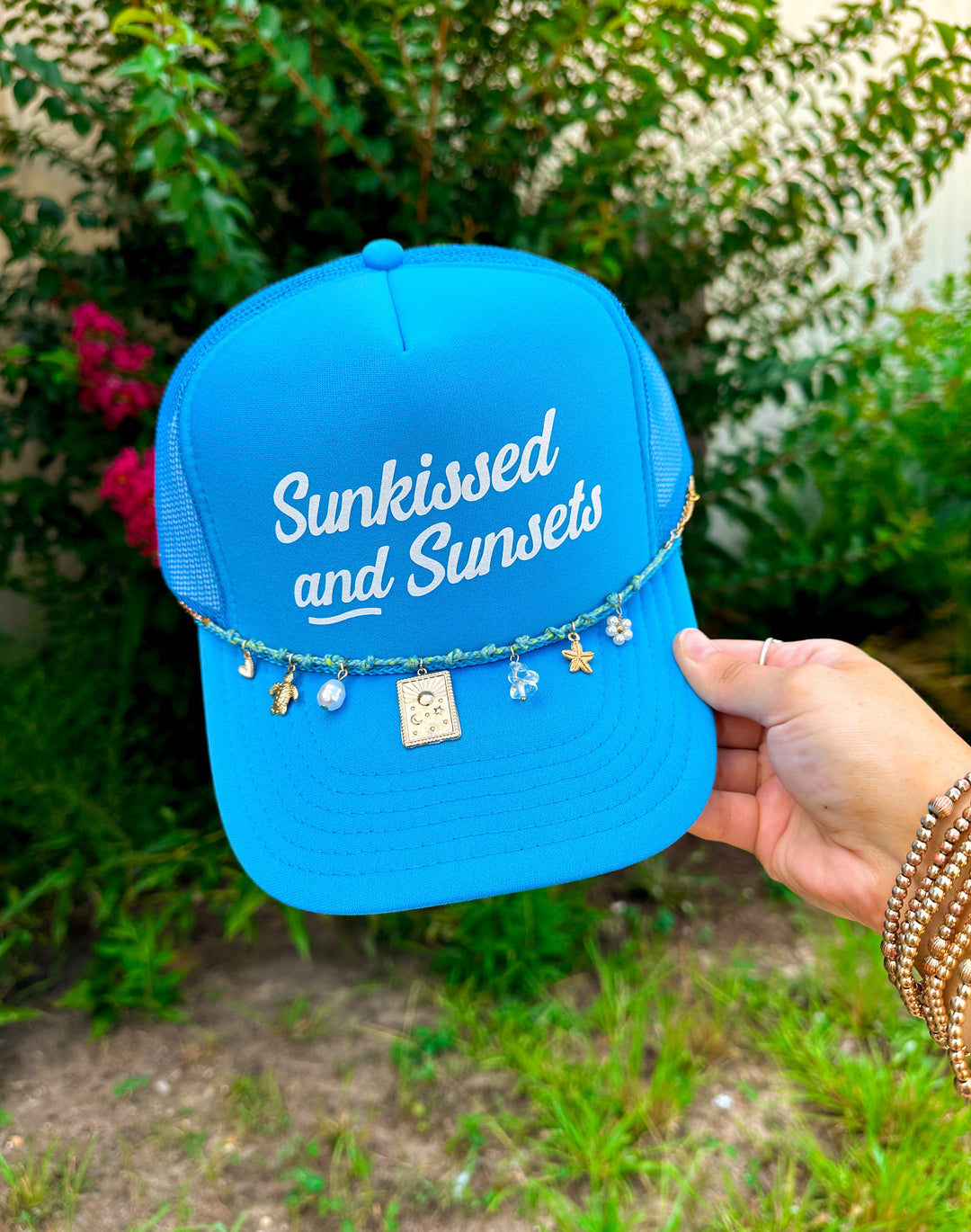 Sunkissed and Sunsets Columbia Blue Trucker