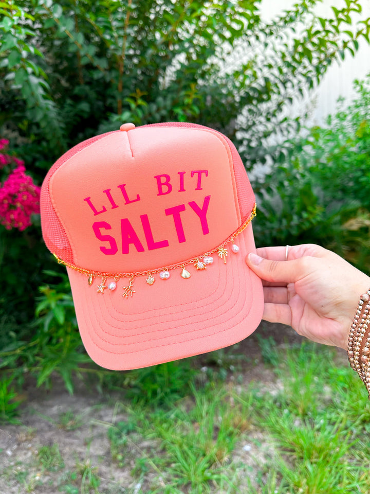 Lil Bit Salty Coral Trucker Hat