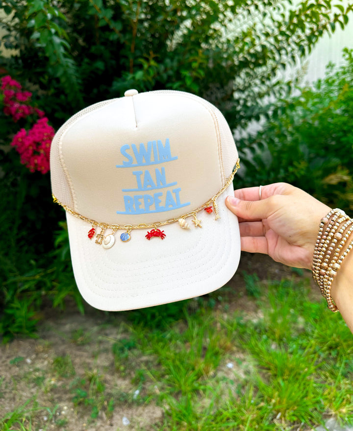 Swim Tan Repeat Cream Trucker Hat