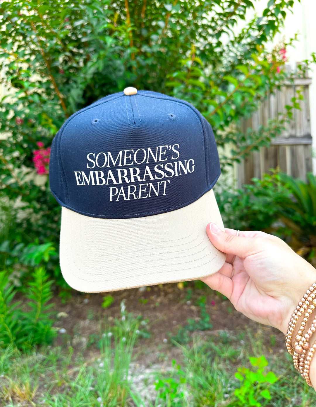 Someone's Embarrassing Parent Navy/Tan Canvas Trucker