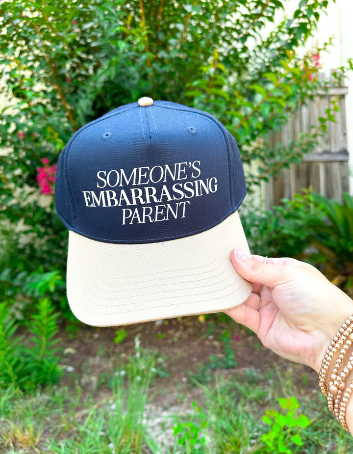 Someone's Embarrassing Parent Navy/Tan Canvas Trucker