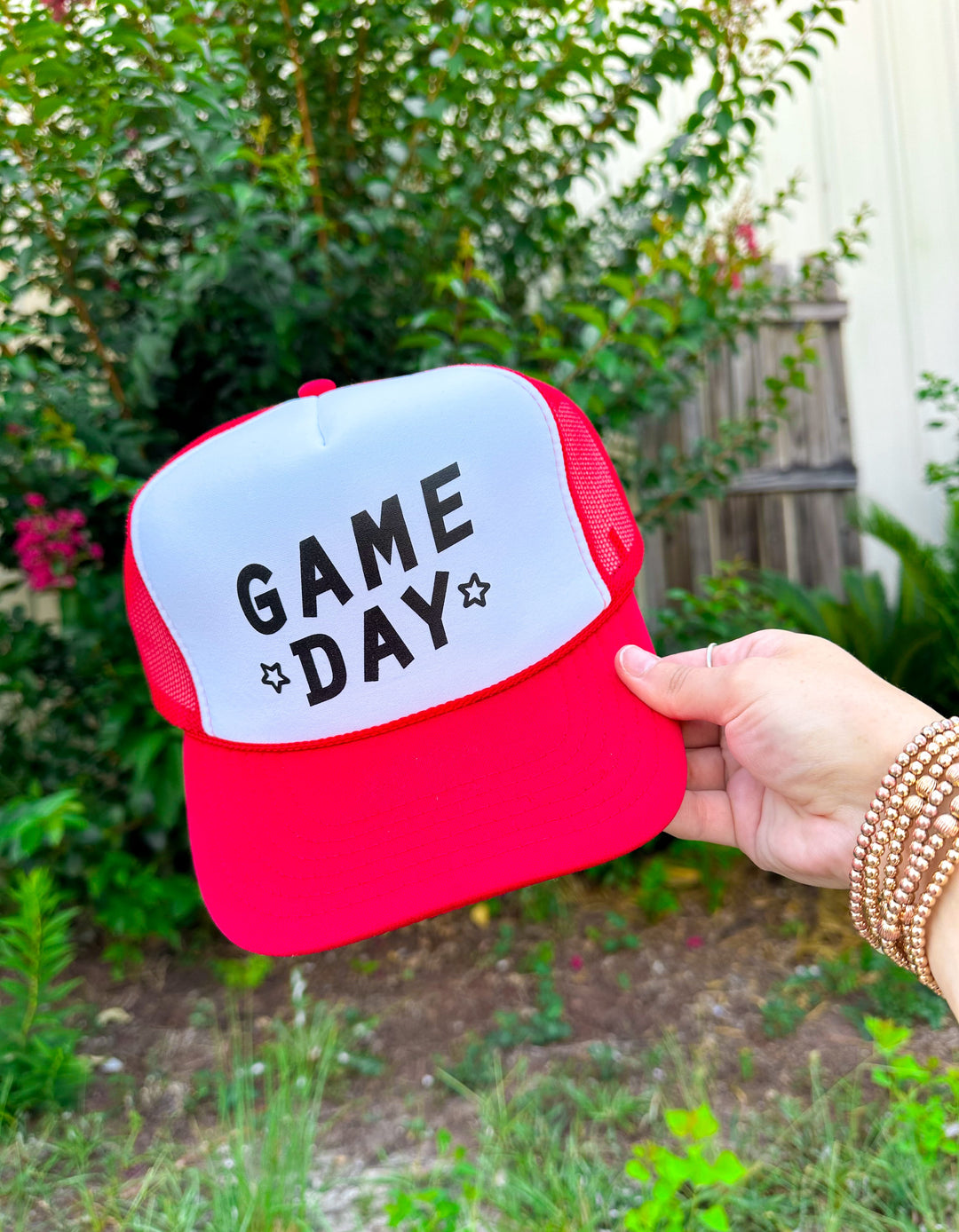 Game Day White/Red Trucker Hat