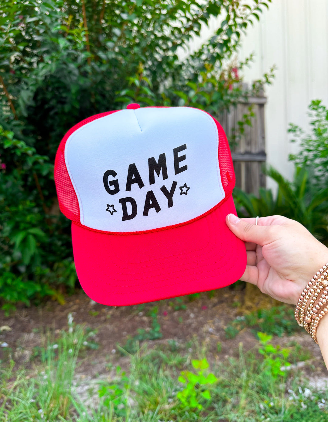 Game Day White/Red Trucker Hat