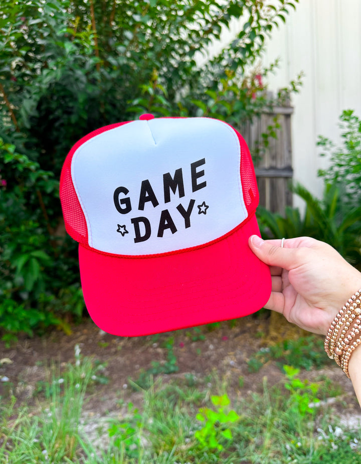 Game Day White/Red Trucker Hat