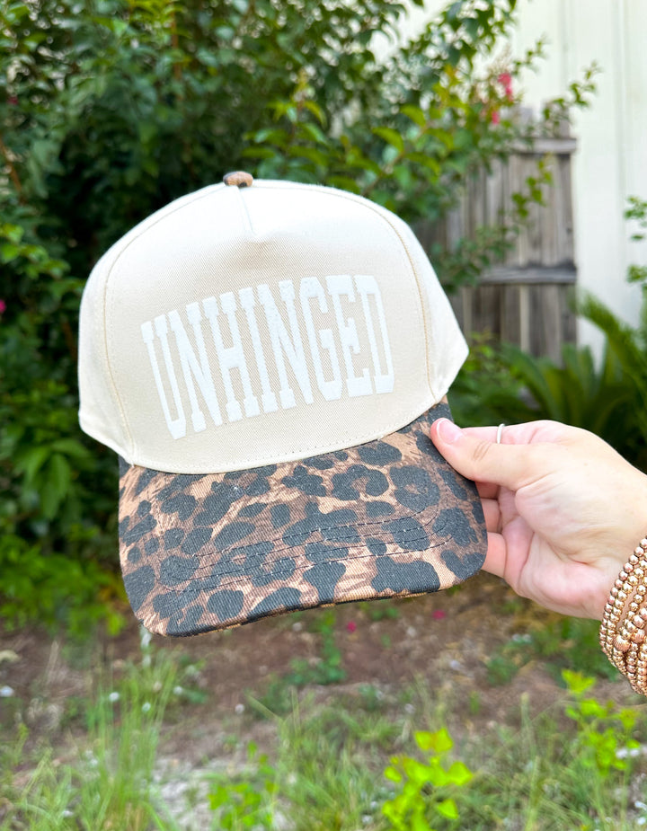 Unhinged DARK Washed Leopard Canvas Trucker Hat