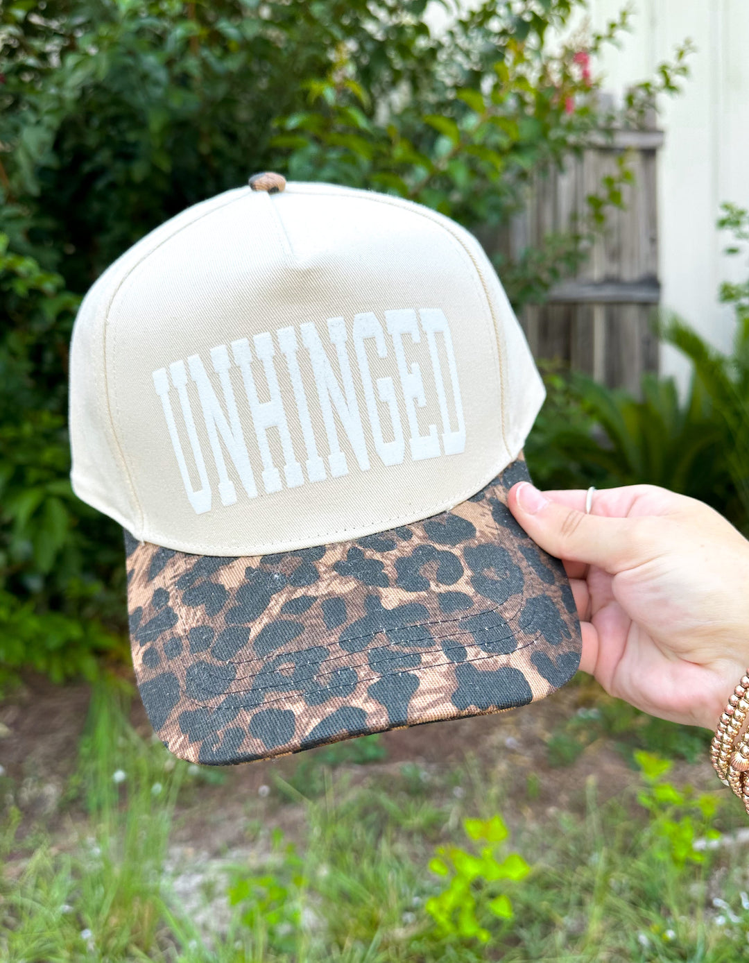 Unhinged DARK Washed Leopard Canvas Trucker Hat
