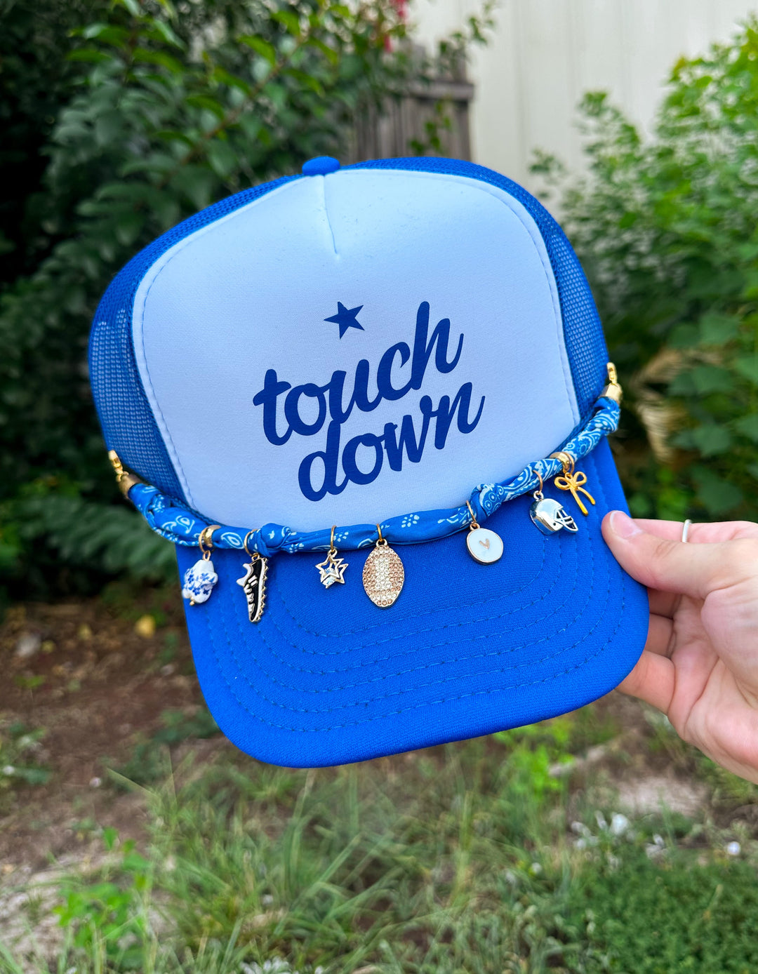 Touchdown White/Royal Blue Trucker