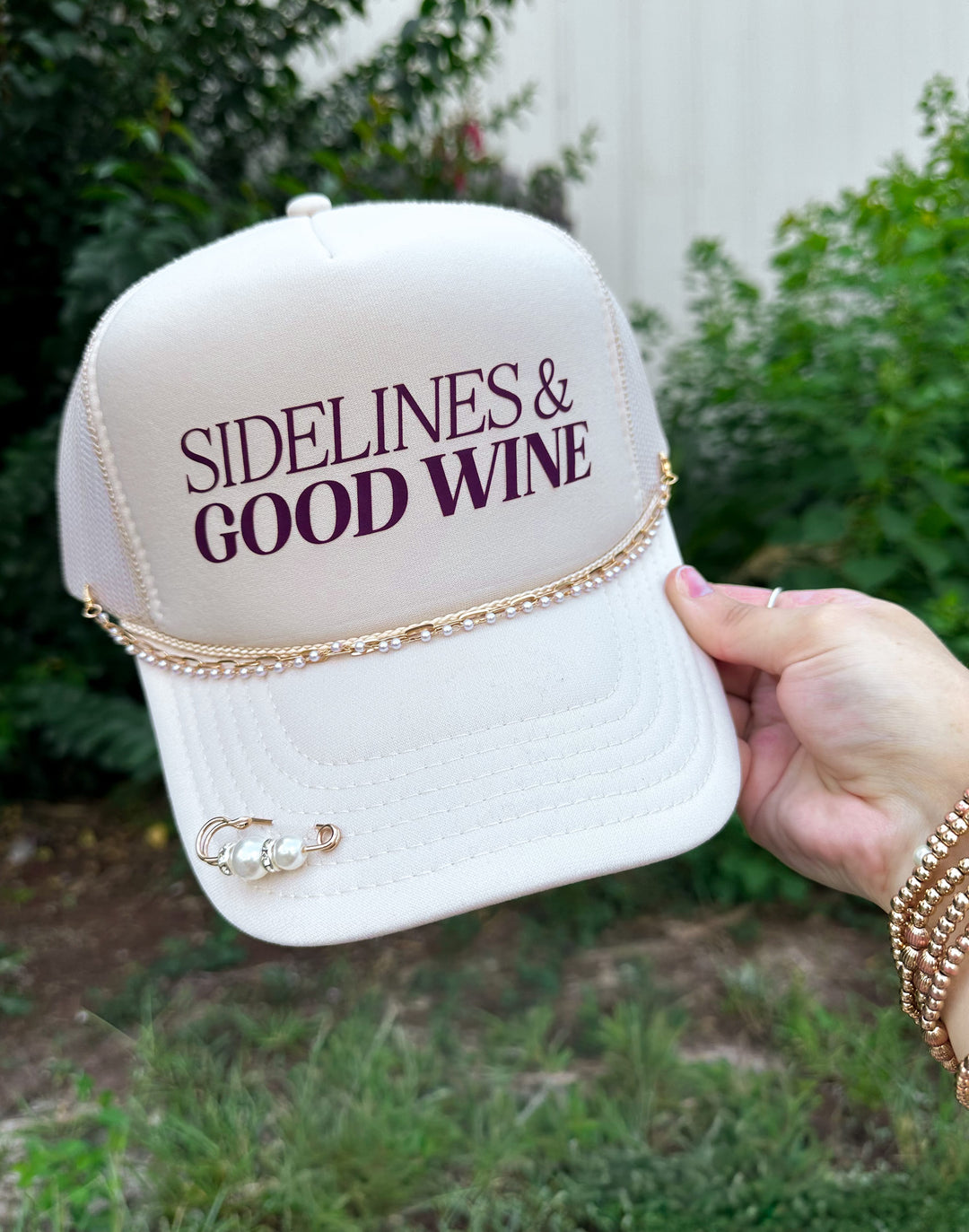 Sidelines & Good Wine Cream Trucker