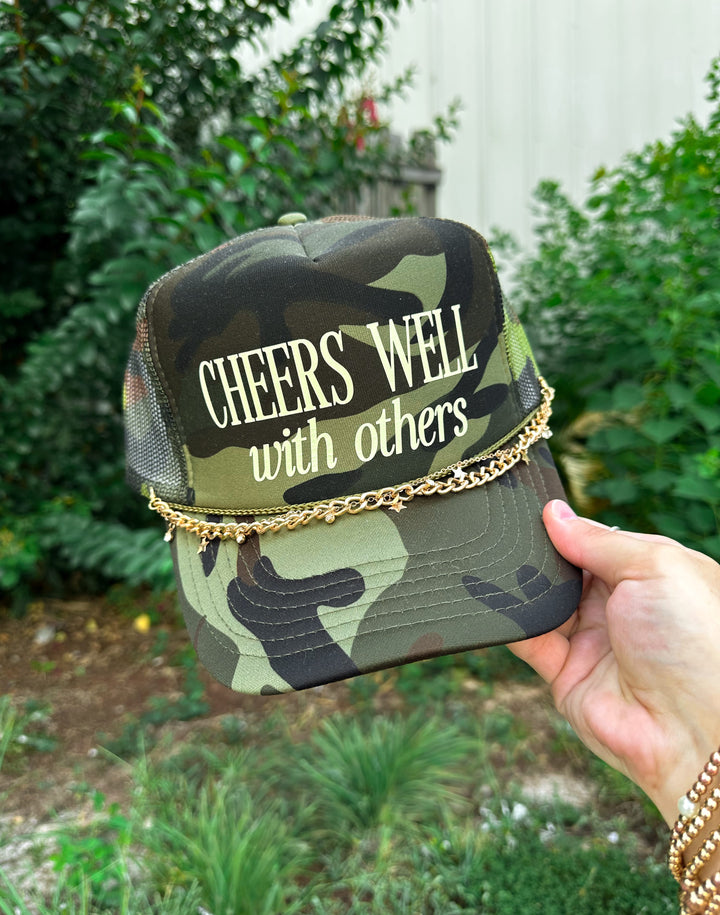 Cheers Well With Others Full Camo Trucker Hat