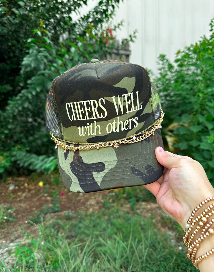 Cheers Well With Others Full Camo Trucker Hat