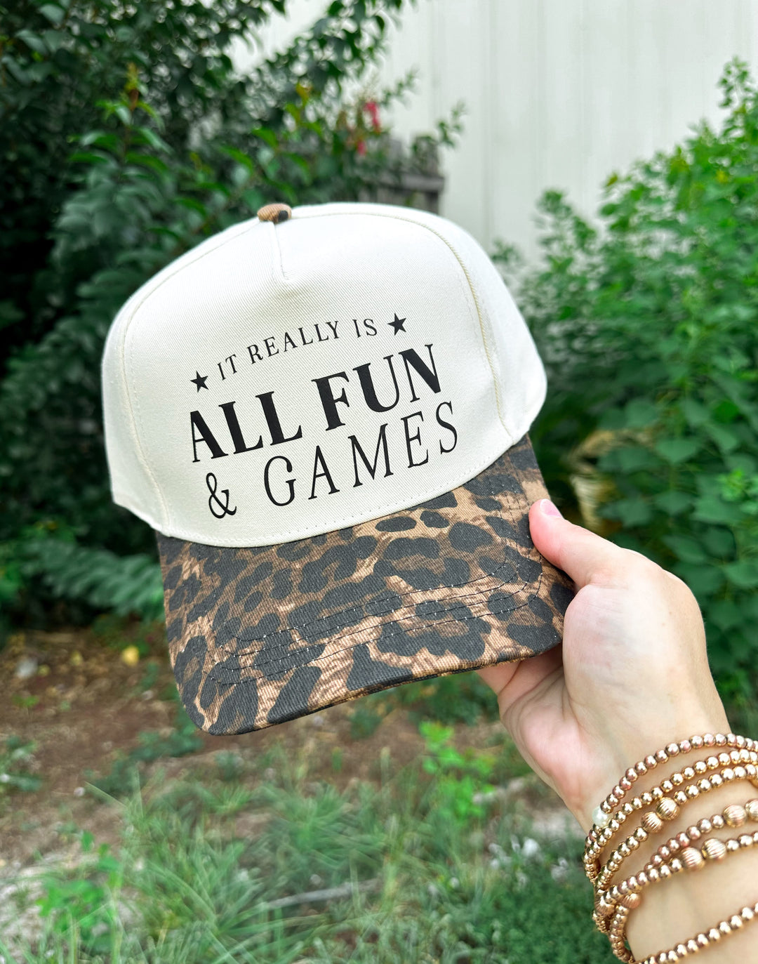 All Fun & Games DARK Washed Leopard Canvas Trucker