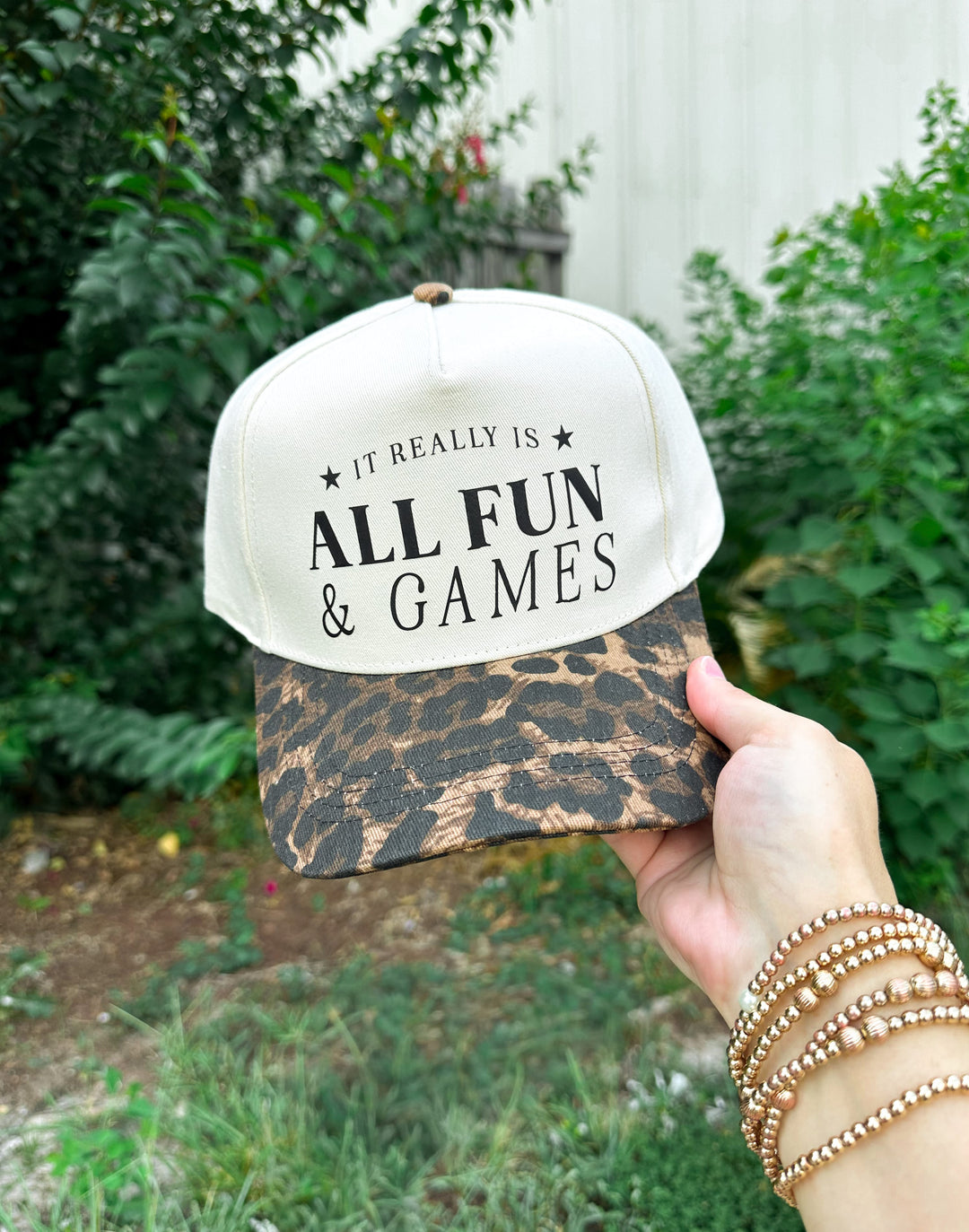 All Fun & Games DARK Washed Leopard Canvas Trucker
