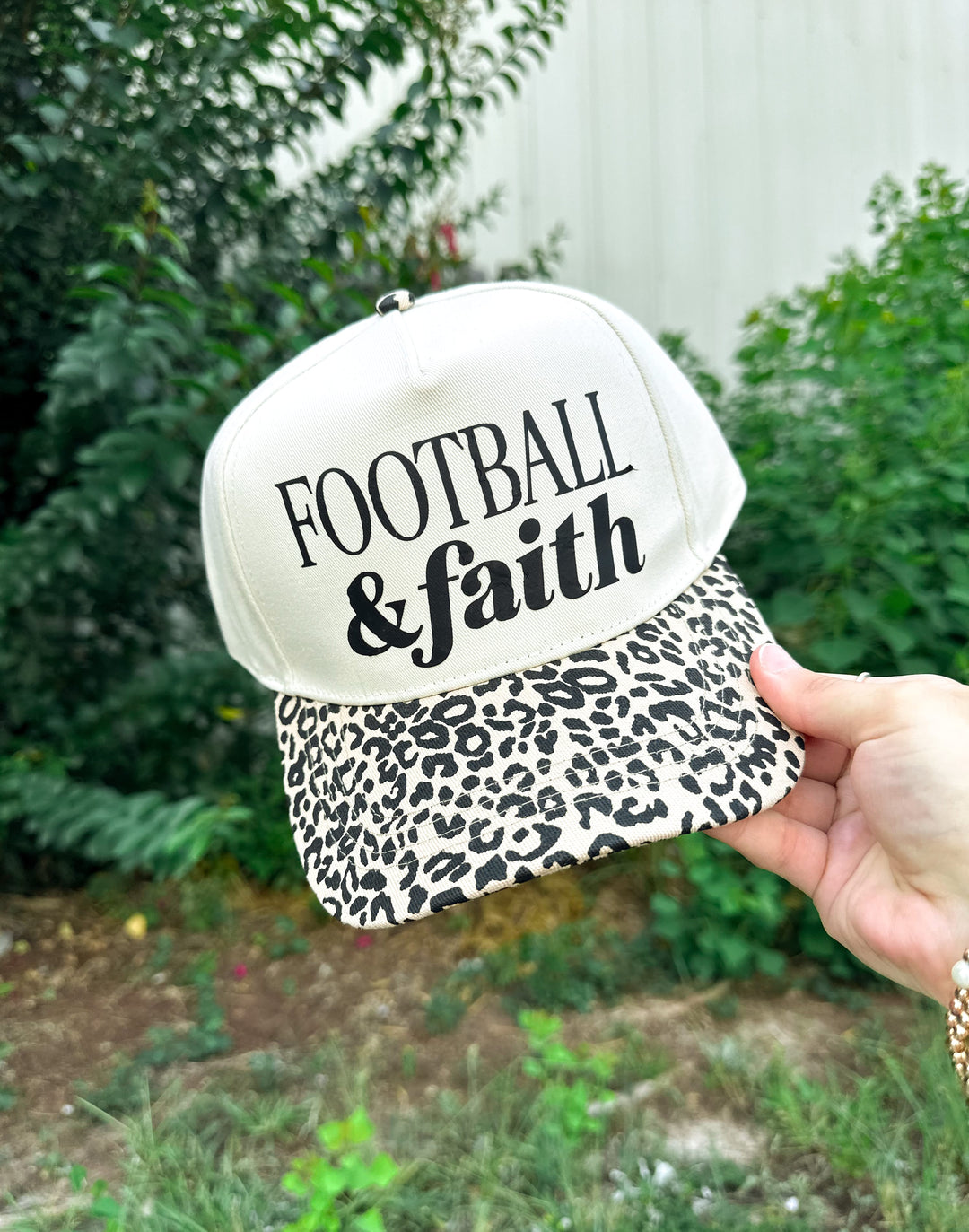 Football & Faith Original Leopard Canvas Trucker