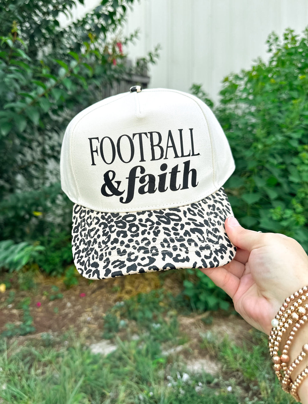 Football & Faith Original Leopard Canvas Trucker