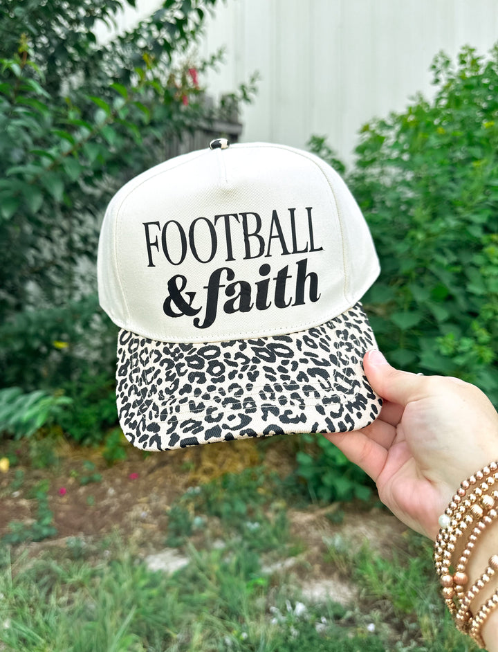 Football & Faith Original Leopard Canvas Trucker