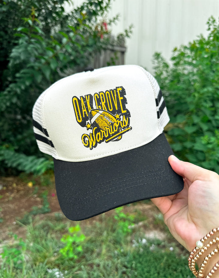 Oak Grove Warriors Black Striped Canvas Trucker