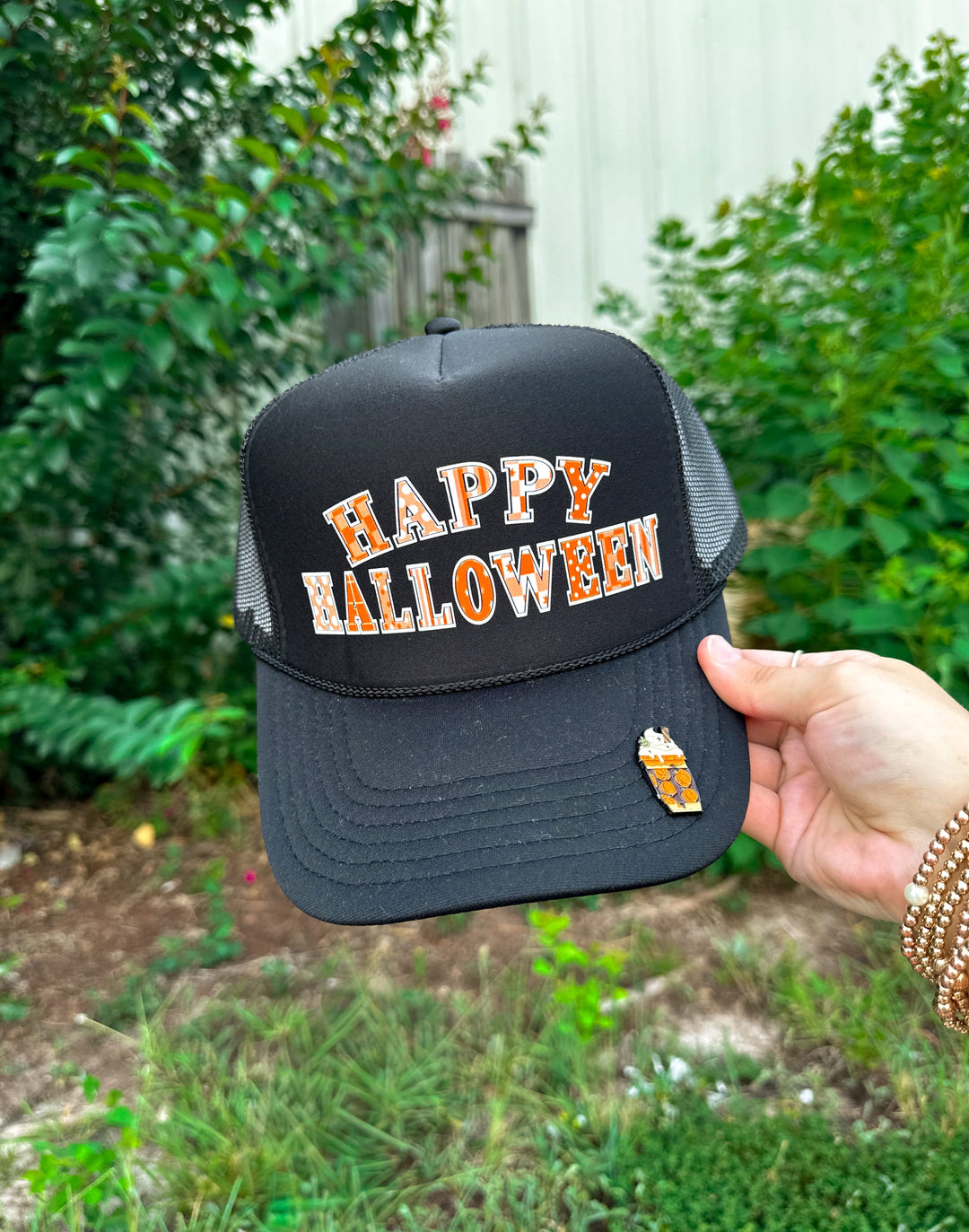 Happy Halloween Black Trucker Hat