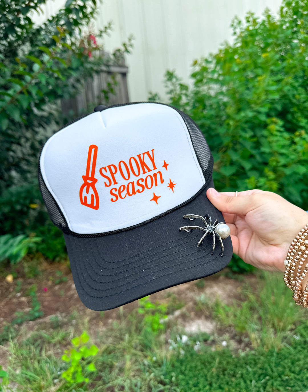 Spooky Season White/Black Trucker