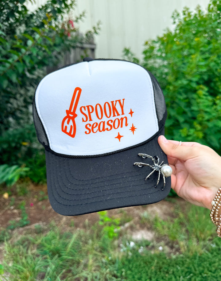 Spooky Season White/Black Trucker