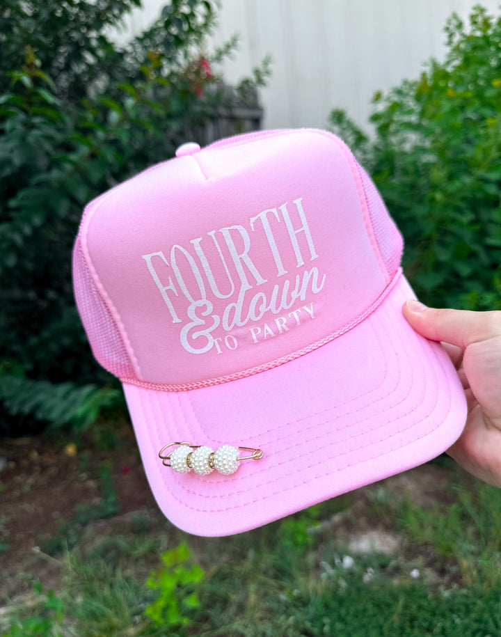 Fourth & Down To Party Light Pink Trucker Hat