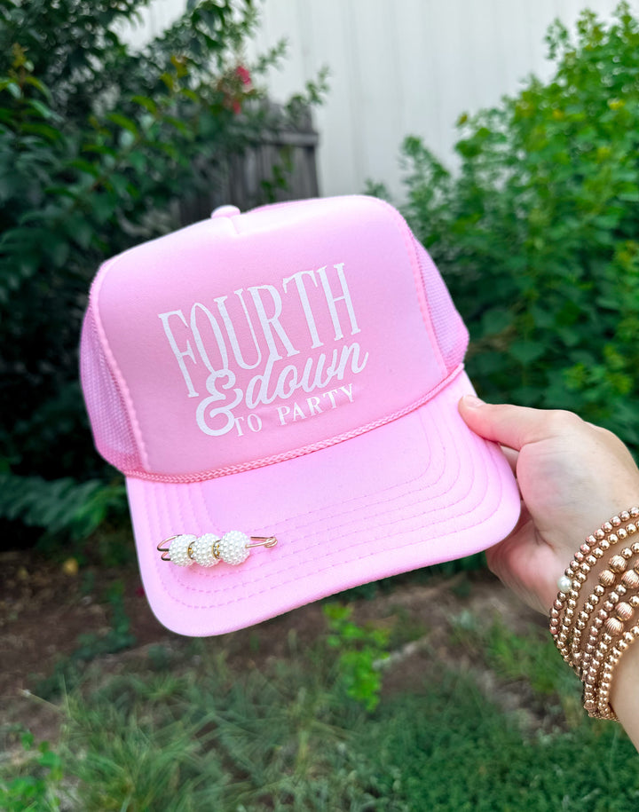 Fourth & Down To Party Light Pink Trucker Hat