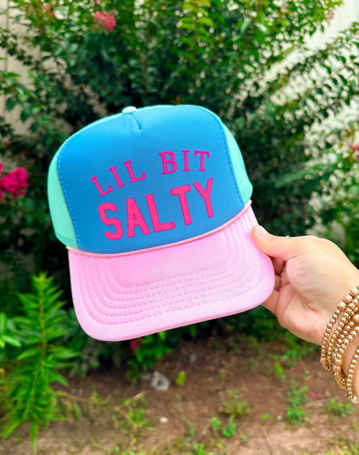 Lil Bit Salty Multi Trucker Hat (Carolina Blue)