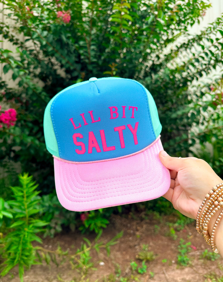 Lil Bit Salty Multi Trucker Hat (Carolina Blue)