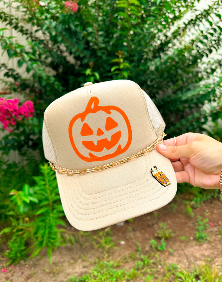 Pumpkin (orange) Khaki Trucker Hat