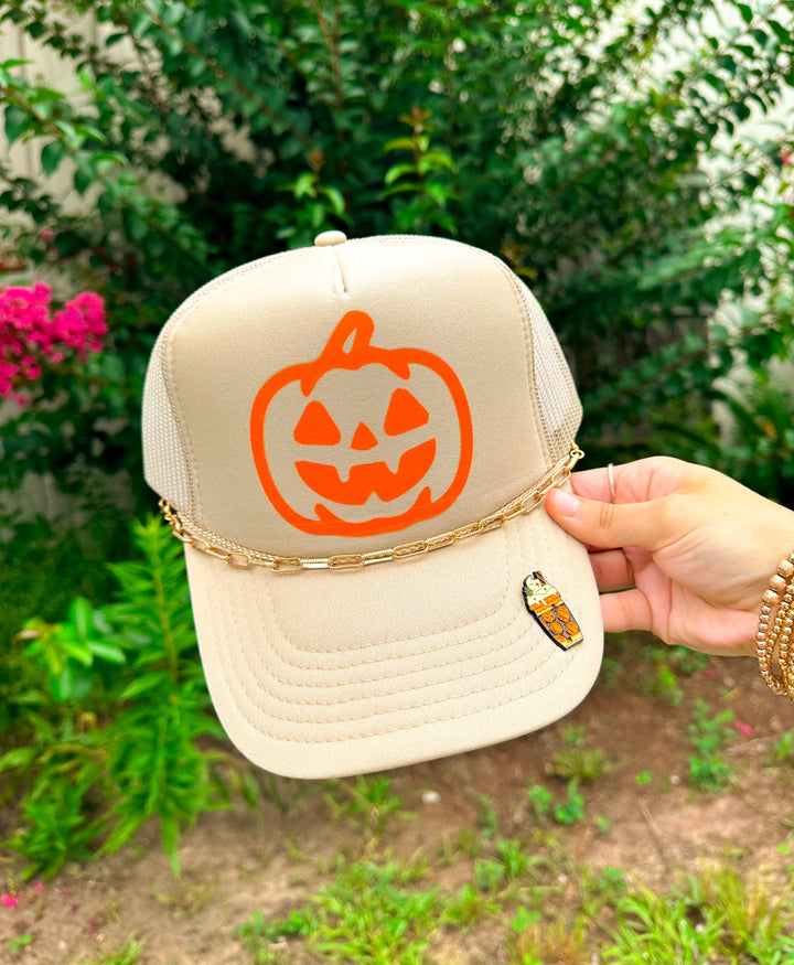 Pumpkin (orange) Khaki Trucker Hat