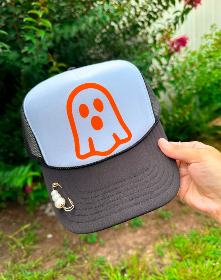 Orange Ghost White/Black Trucker