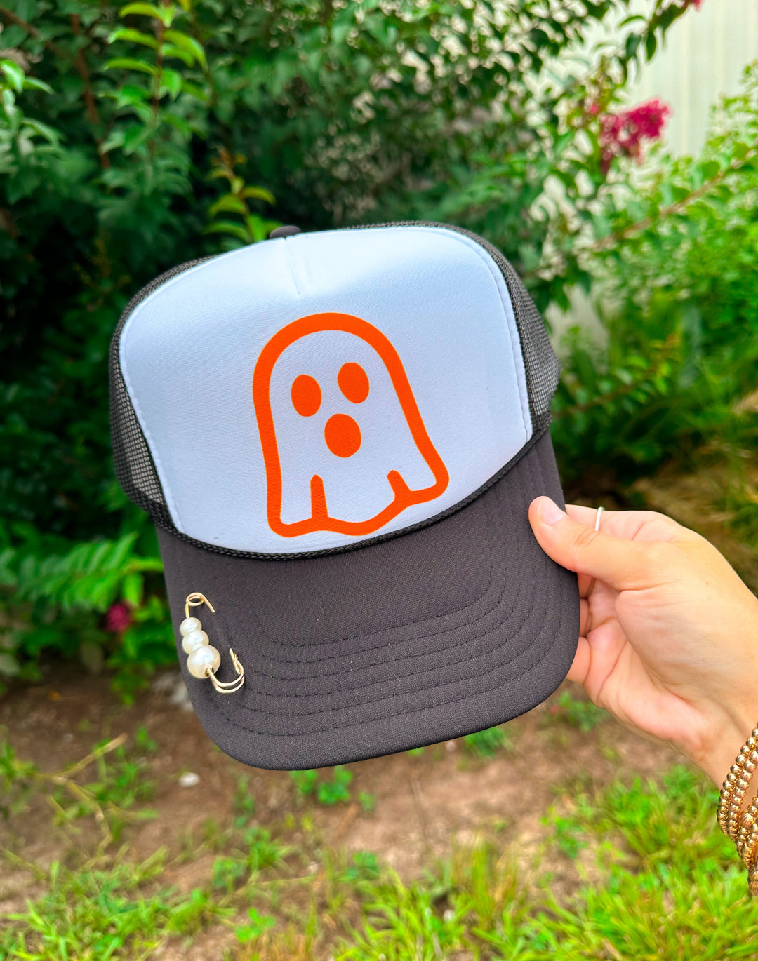 Orange Ghost White/Black Trucker
