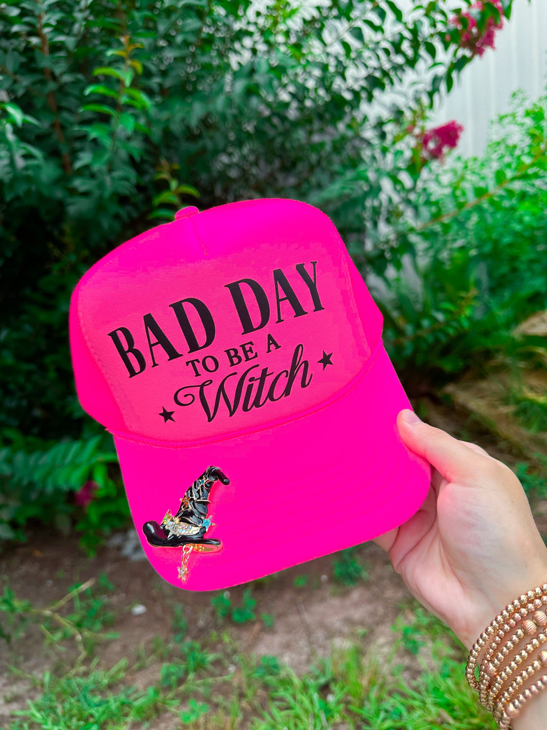 Bad Day To Be A Witch Hot Pink Trucker Hat